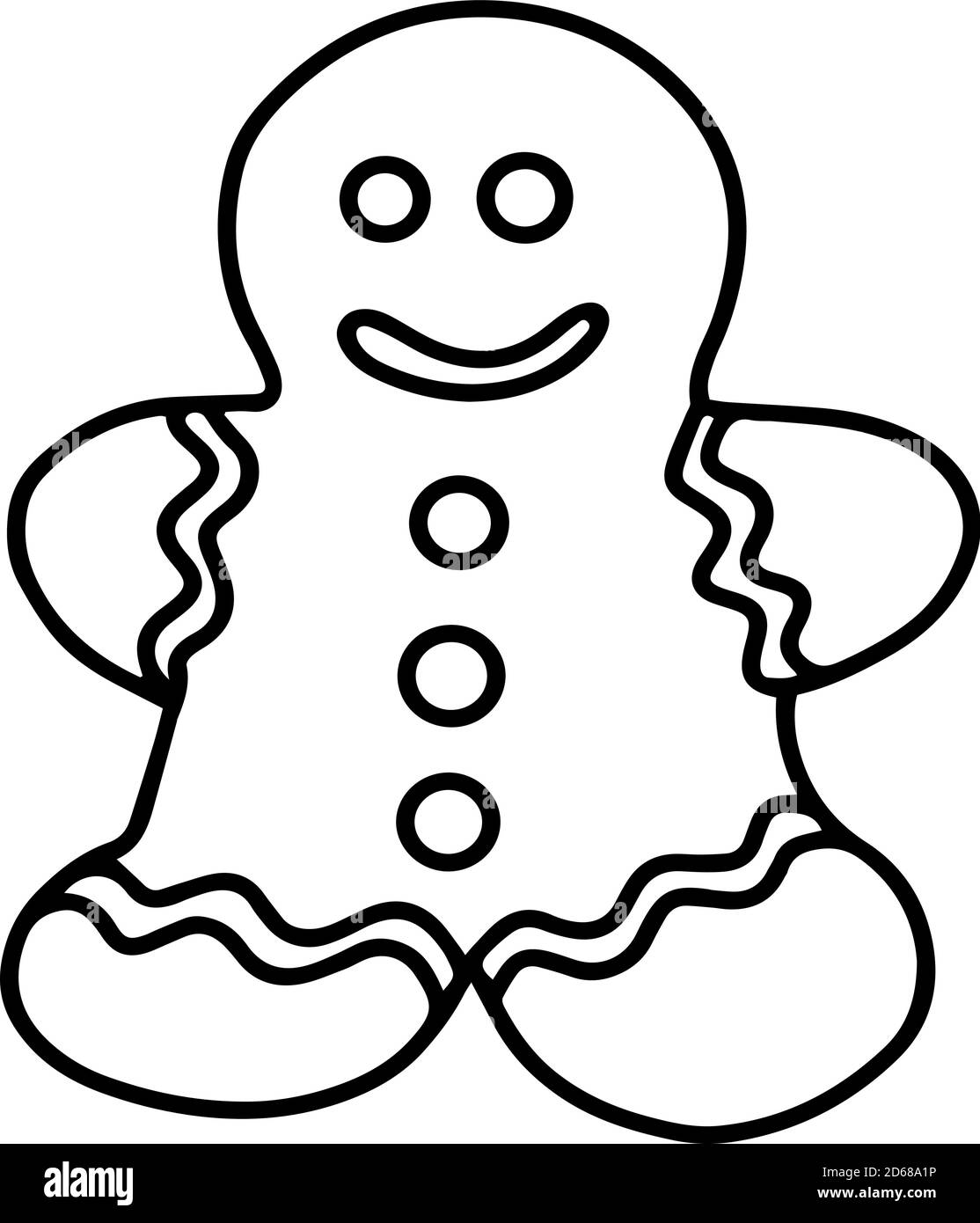 Gingerbread man. Doodle style. Vector illustration Stock Vector