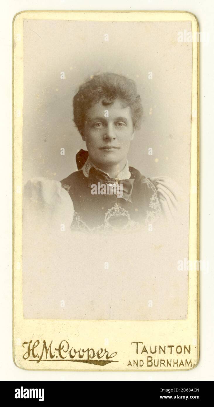 Victorian CDV of attractive mature woman, Taunton, Devon, England,  U.K. circa 1892, 1893 Stock Photo