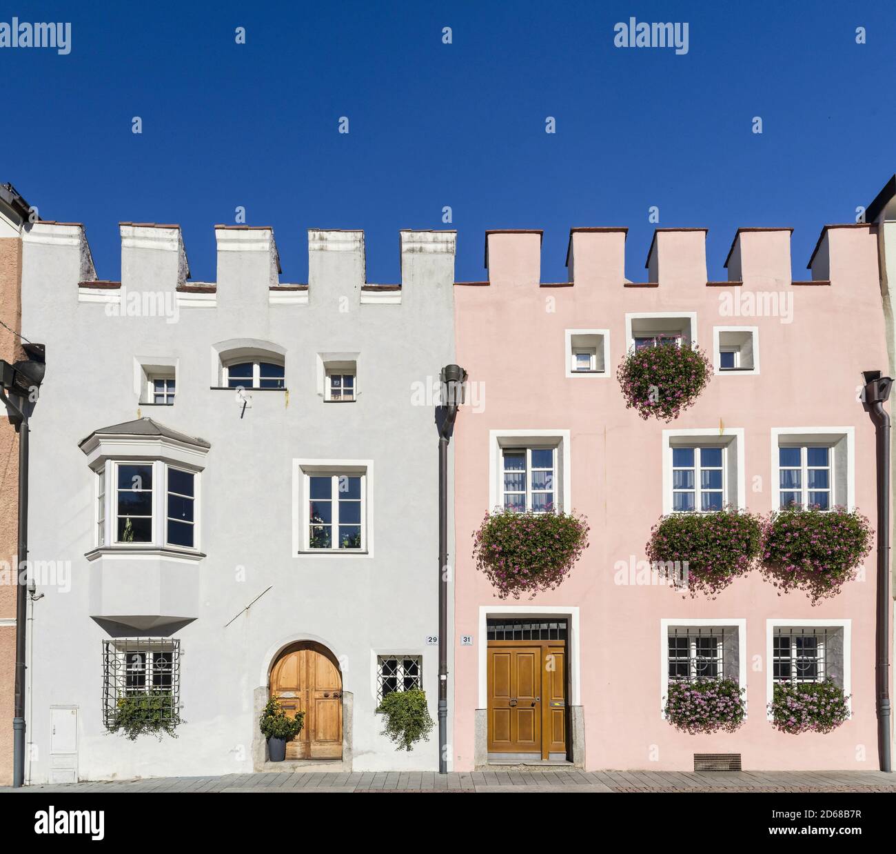 Ragen a quarter in the medieval old town, Bruneck, Brunico in the Puster  Valley, South Tyrol, Alto Adige, europe, central europe, italy Stock Photo