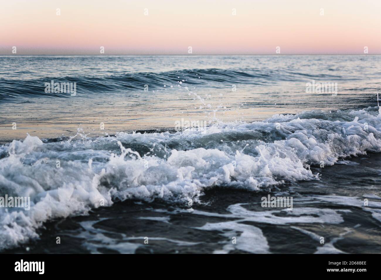 Sea beach water with waves. Stock Photo