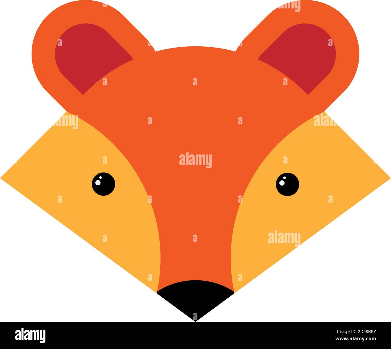 Fox Face Vector, illustration. Stock Photo