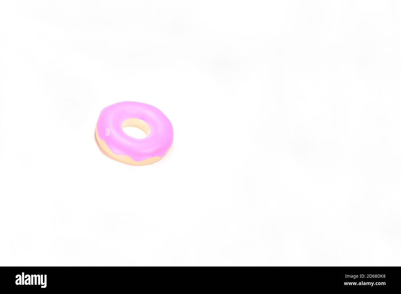 Pink glazed donut on top 3d rendering on white background Stock Photo ...