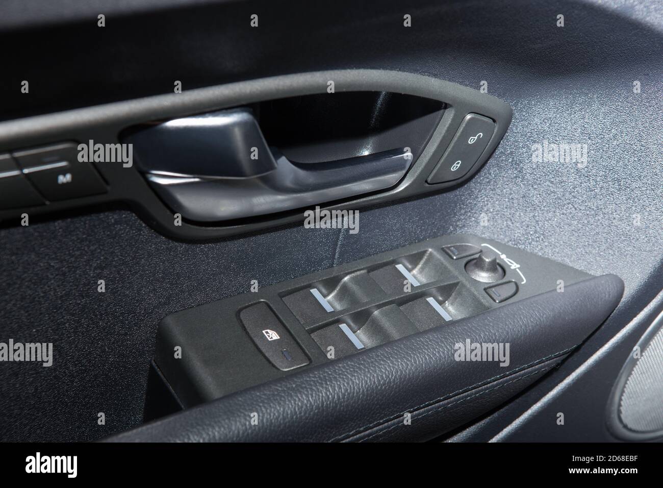 Car door inner panel with buttons Stock Photo Alamy