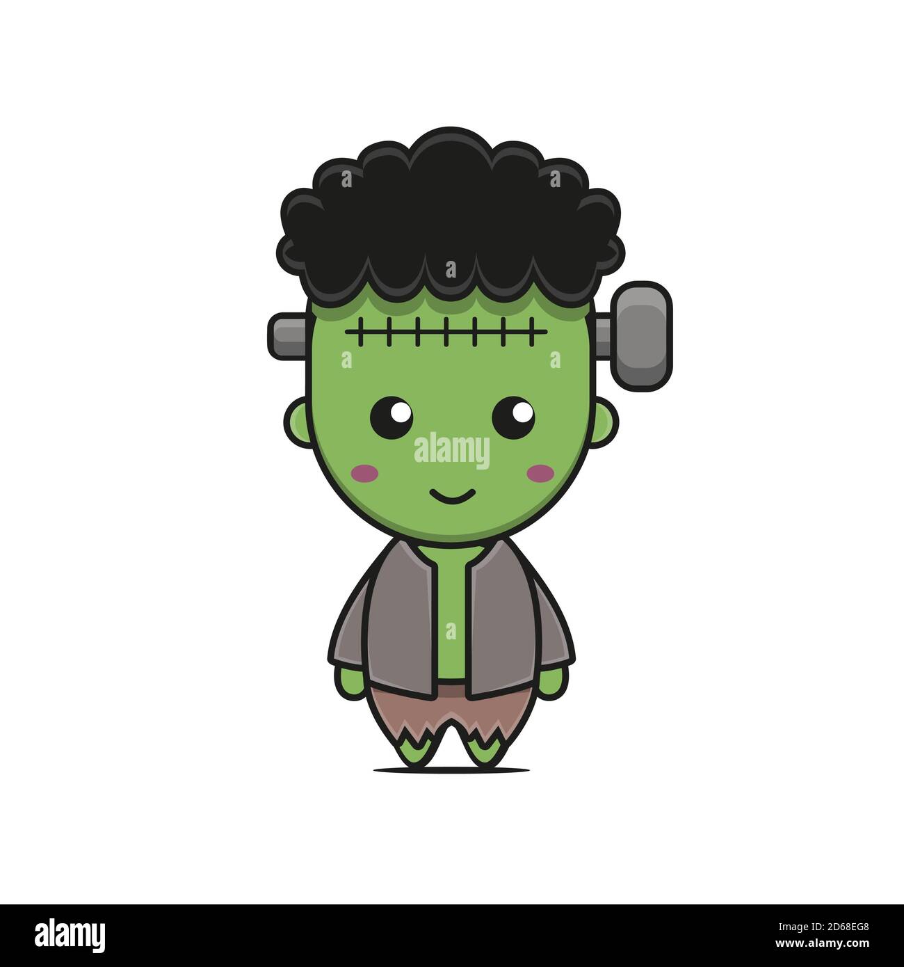 cute frankenstein mascot character halloween theme. design isolated on ...
