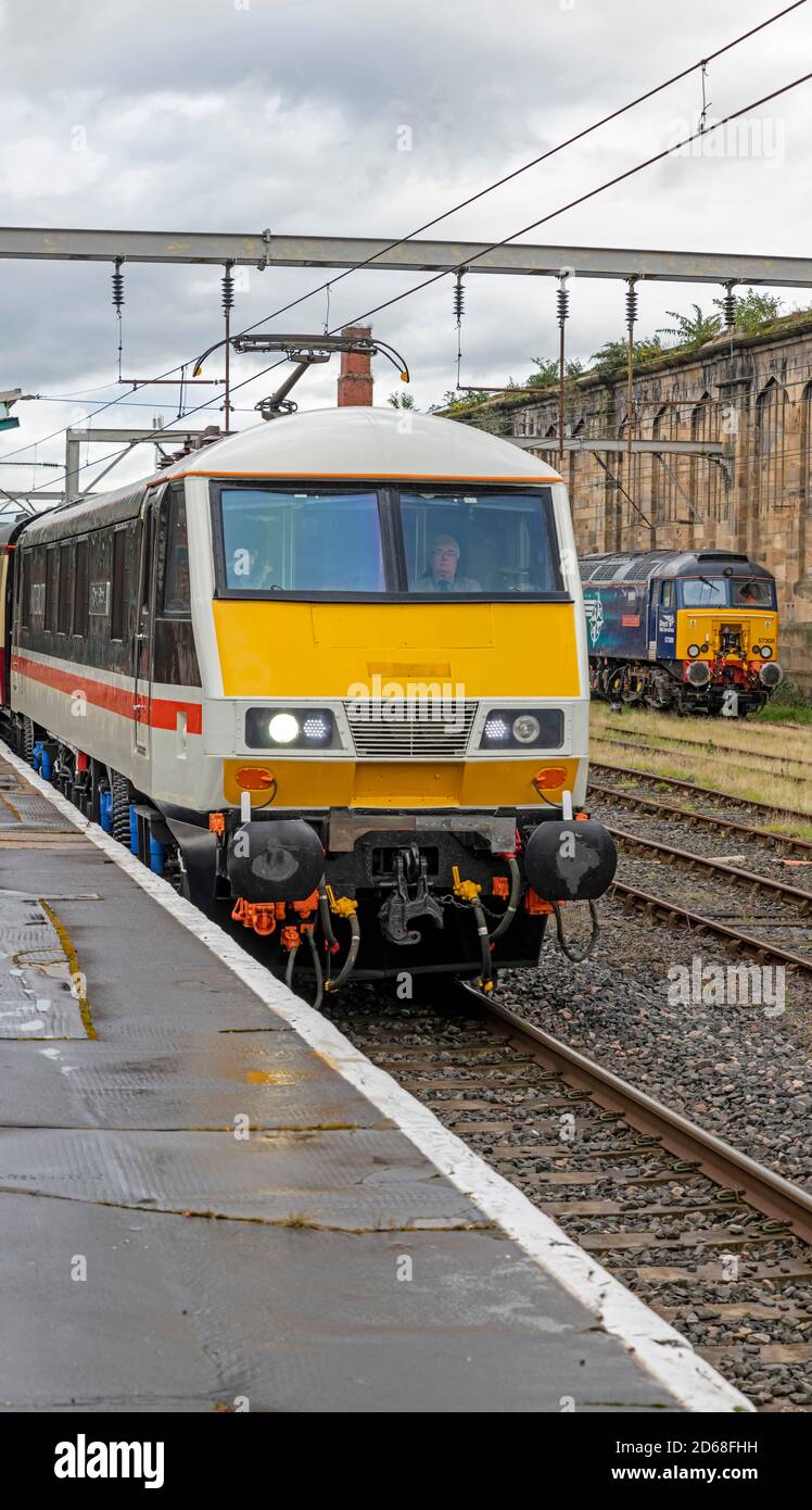 Class 90, Intercity 'Royal Scot' electric  locomotive at Carlisle Station Stock Photo