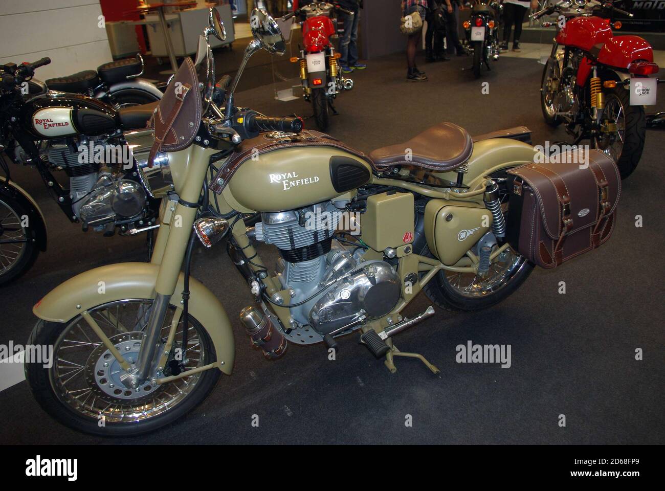 Royal Enfield Classic Military 'Battle green' Stock Photo