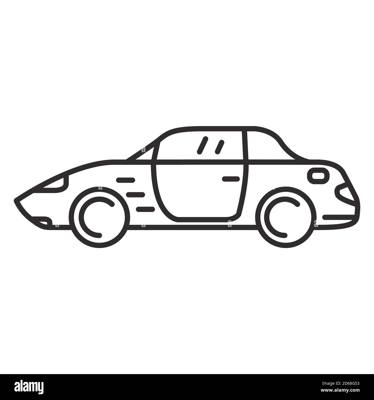 Coupe sports car icon outline. Line art vector. Stock Vector