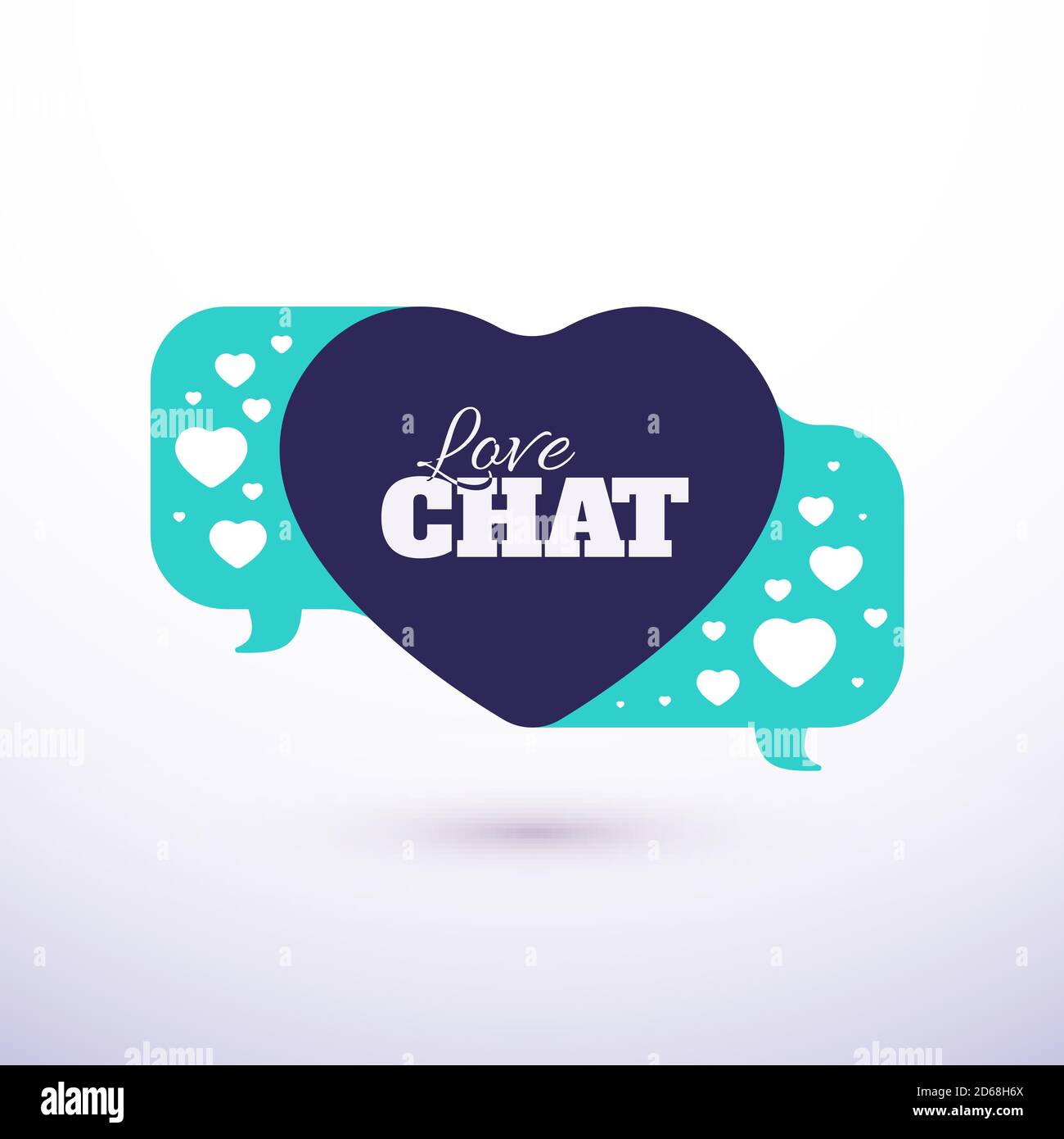 Love talk chat dating, heart shape in message bubble Stock Vector