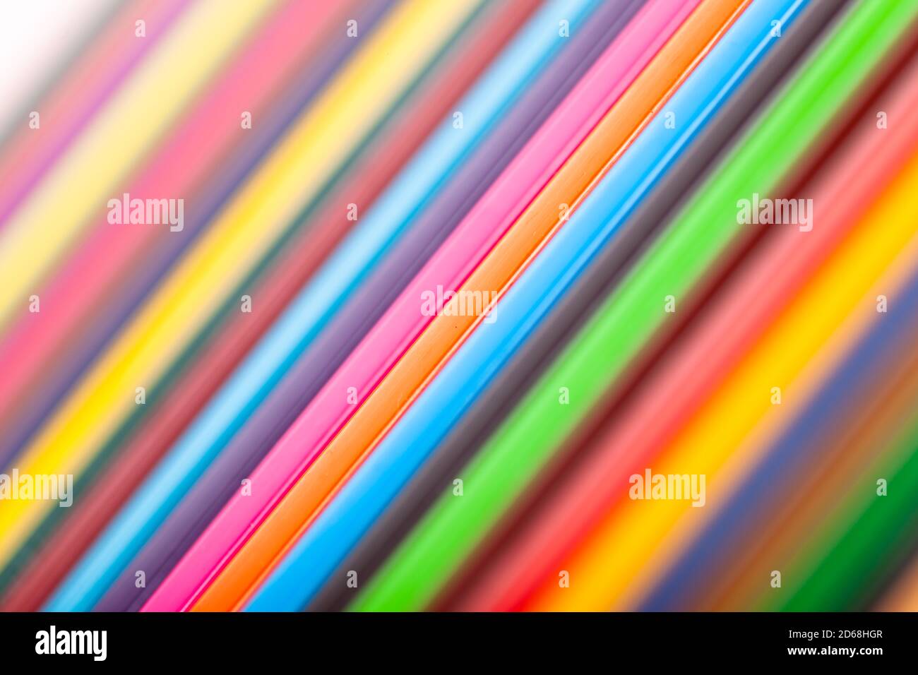 color pencils laid out in a row, macro Stock Photo