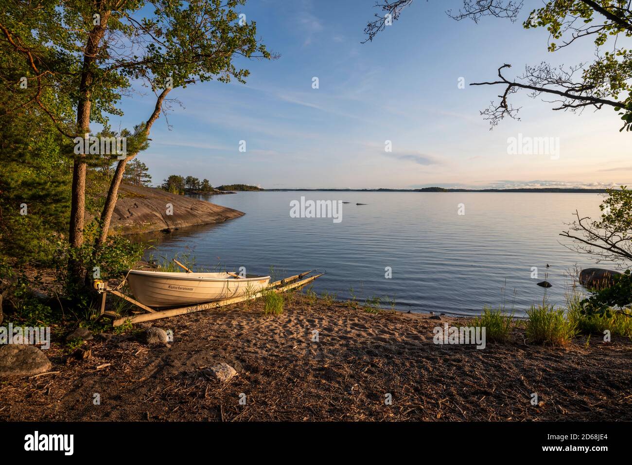 Landscape of the region of Southwest Finland where there are thousands of islands, at the crossing of the Gulf of Finland and the Gulf of Bothnia. Arc Stock Photo