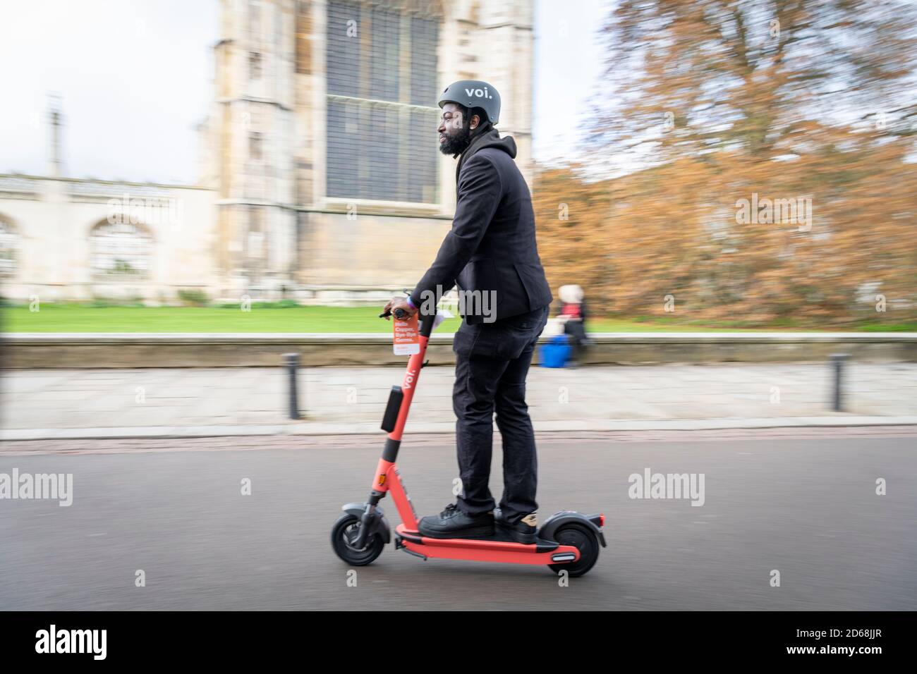 Cambridge, UK. 15th Oct, 2020. Voi shared electric scooters launch a