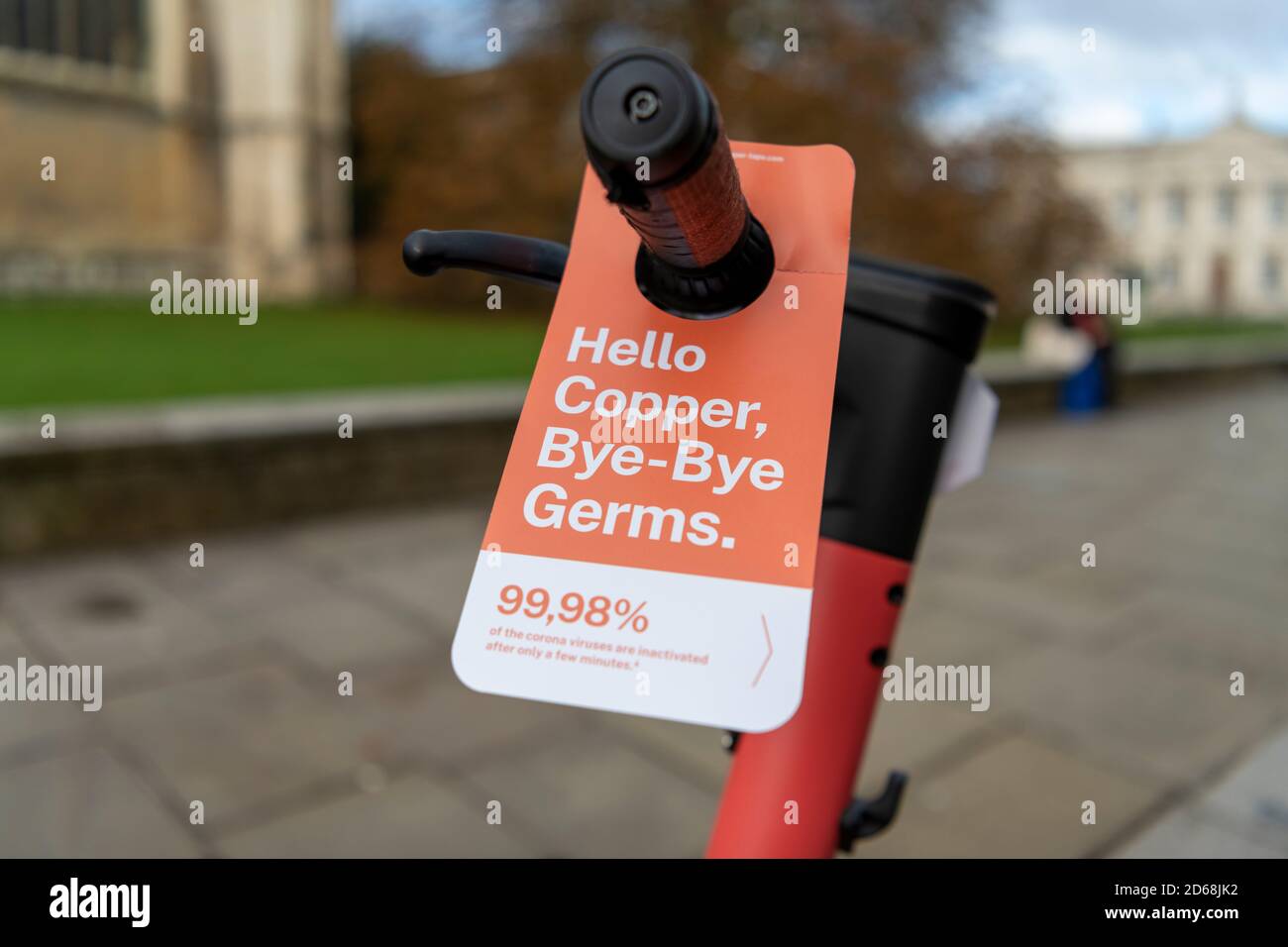 Cambridge, UK. 15th Oct, 2020. Voi shared electric scooters launch a