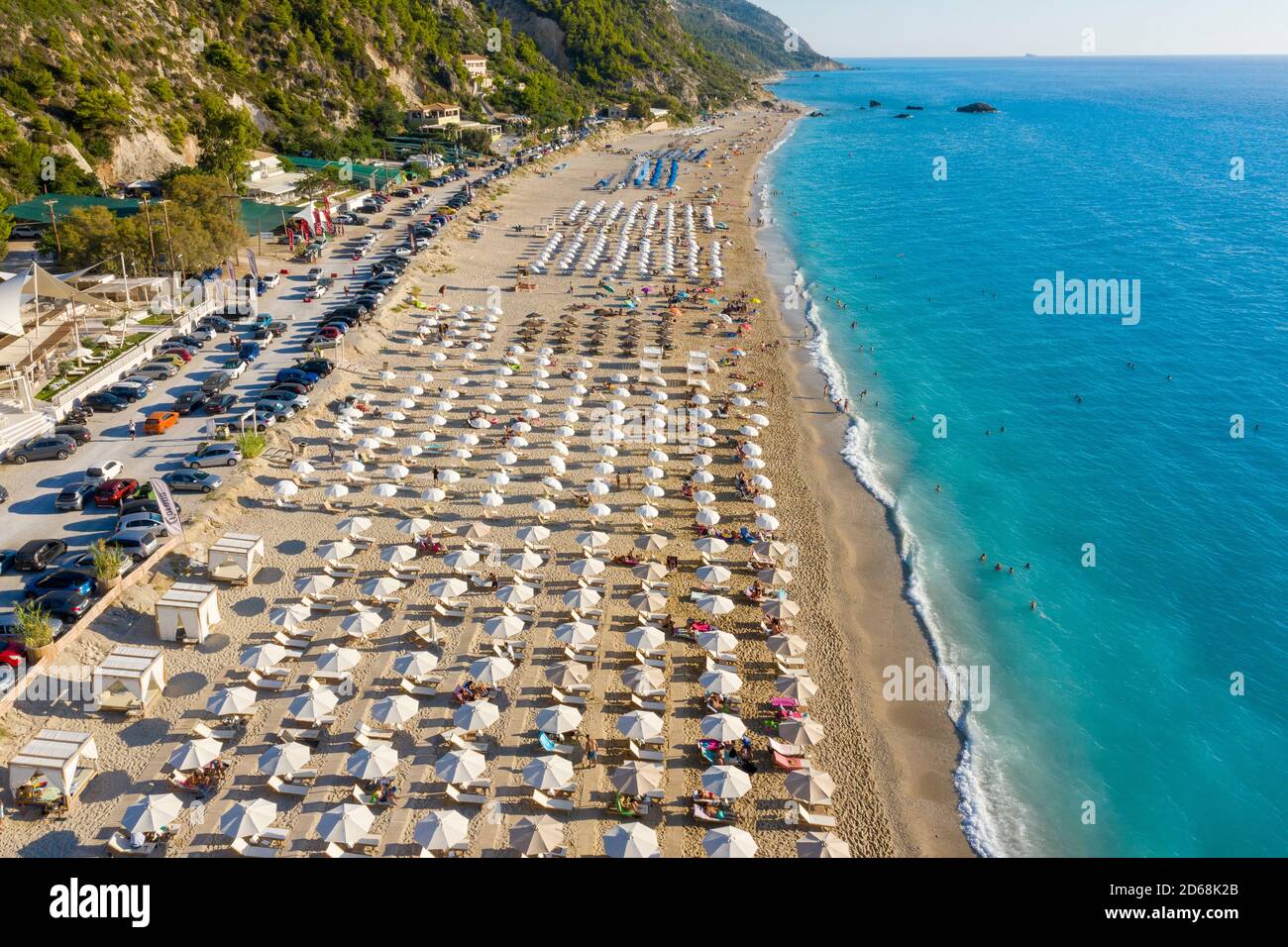 Aerial shot of Kathisma beach in Lefkada. Stock Photo