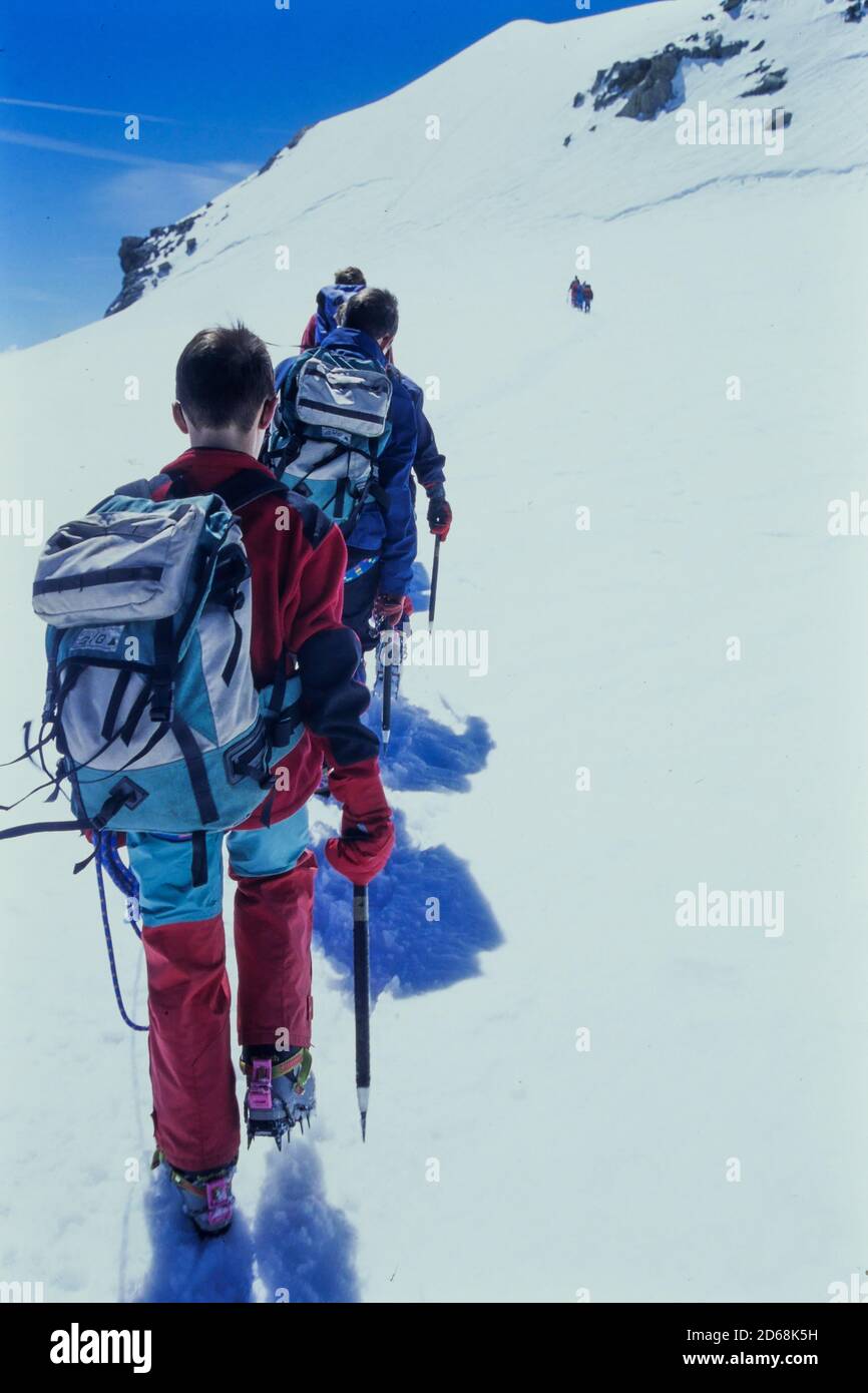 CPEA altitude training courses, Chamonix Mont-Blanc, Haute-Savoie, France Stock Photo