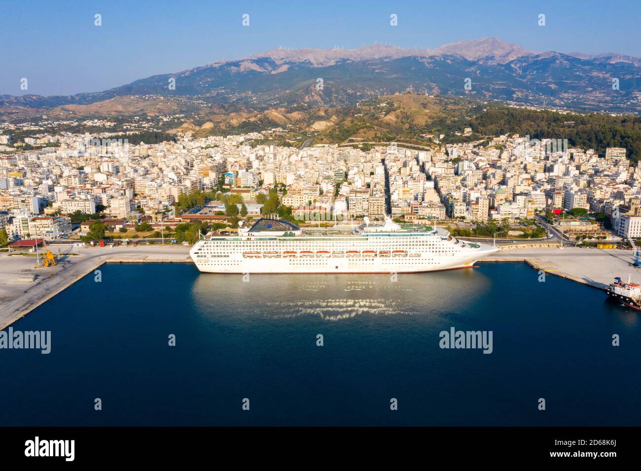 A Huge Cruise Ship In The Port Of Patras In Greece Stock Photo Alamy