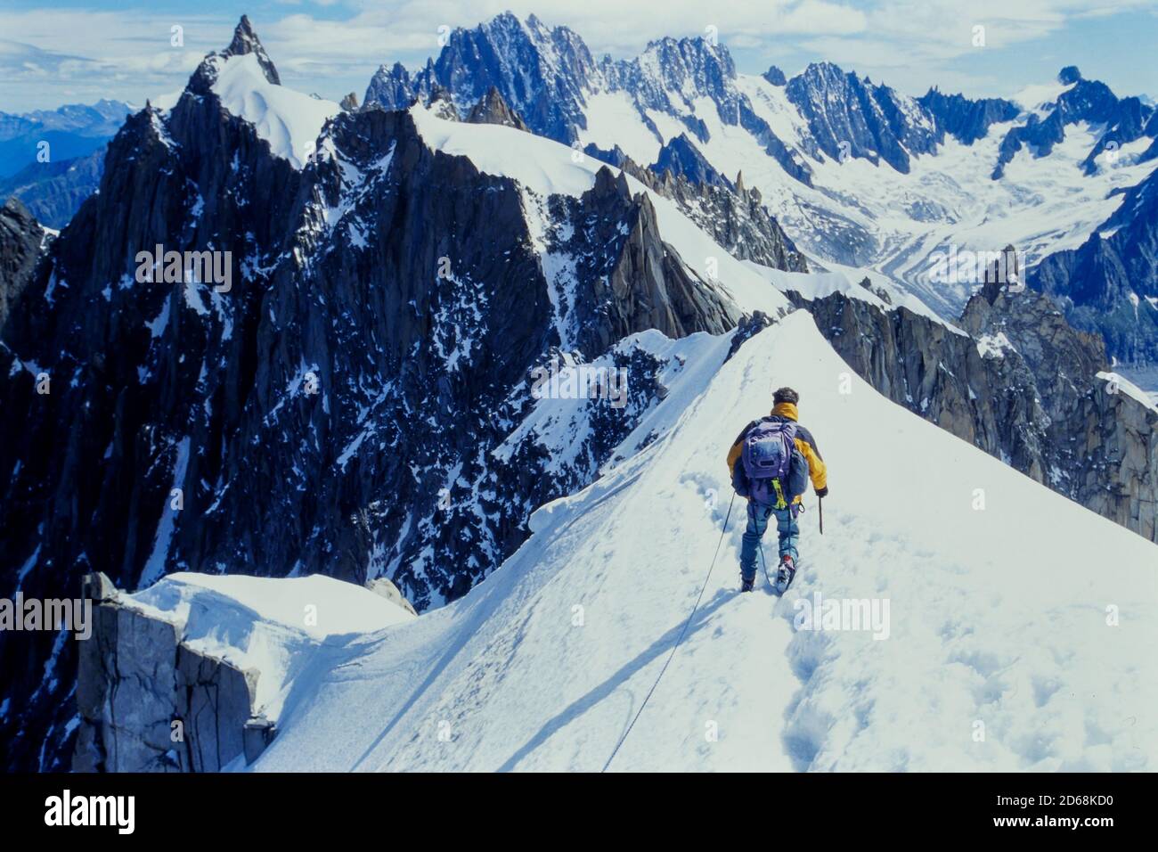 Guide tenant un piolet. Haute-Savoie. France Stock Photo - Alamy