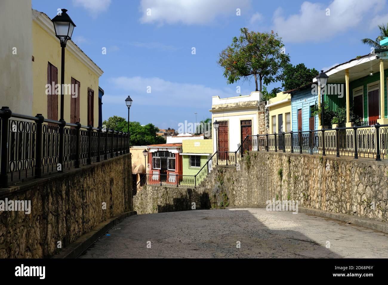 Dominican Republic Santo Domingo - Residential houses in Colonial Zone Stock Photo