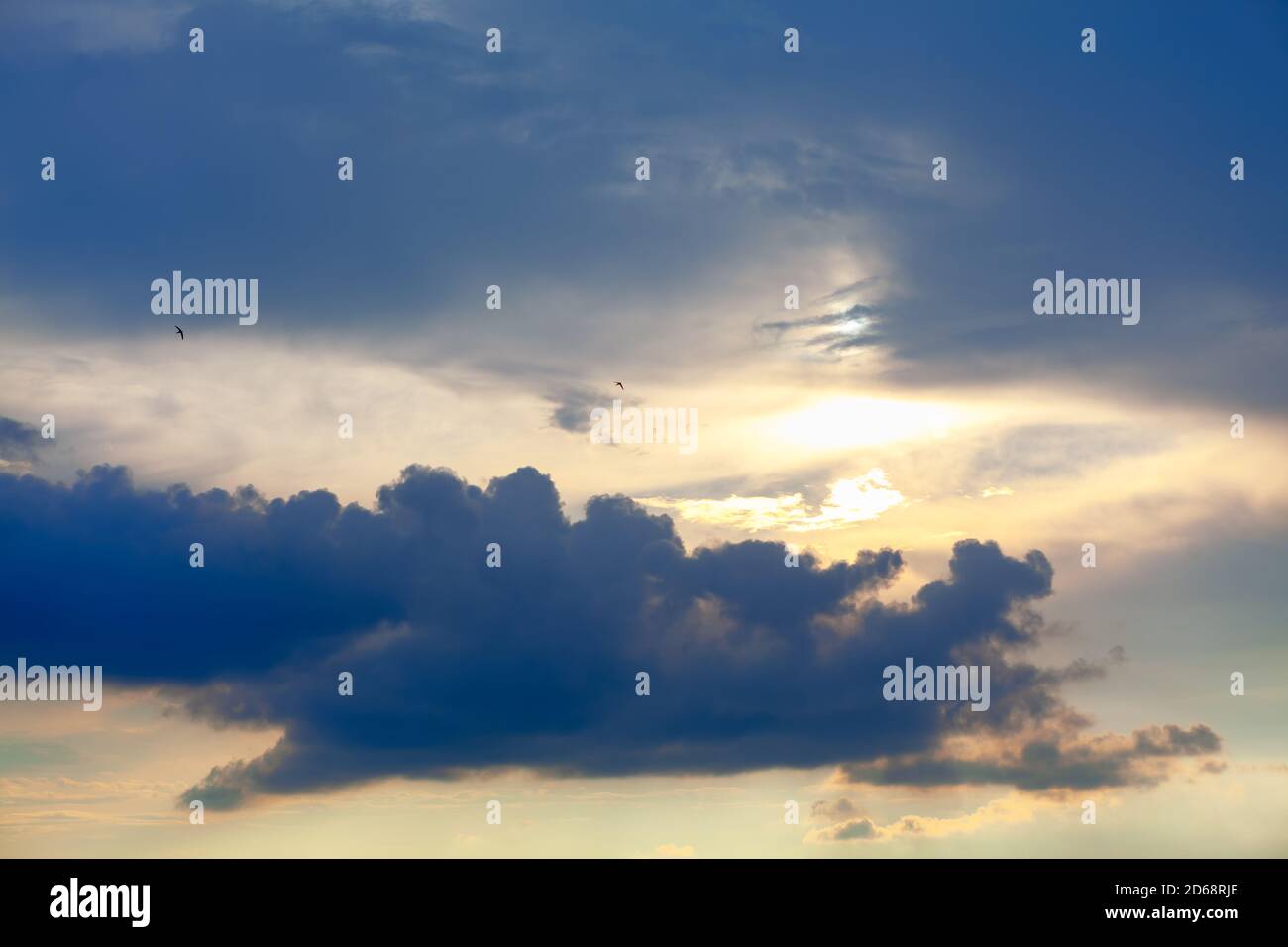 fantastic heaven with dark clouds at dusk Stock Photo