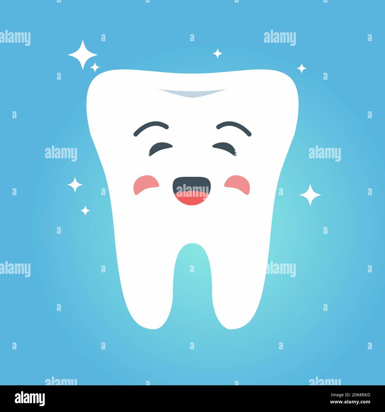 Cartoon smiling tooth.Healthy tooth icon.Oral dental hygiene. Stock Vector