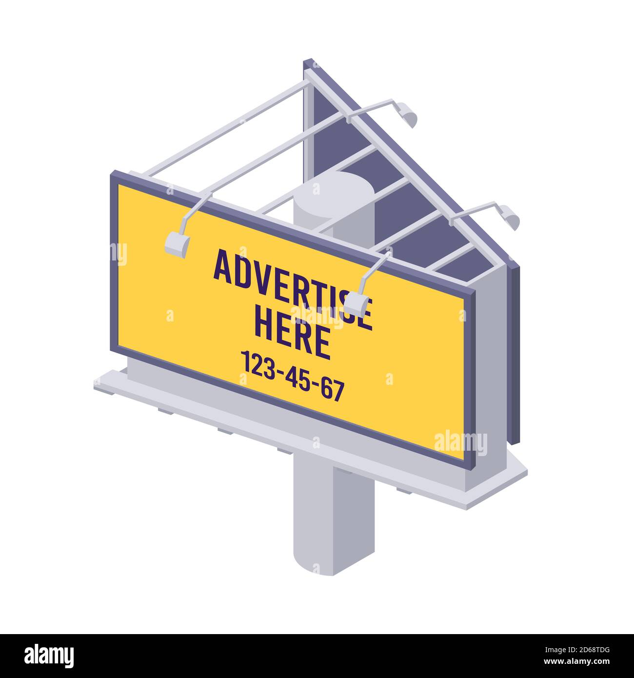 Isometric billboard with canvas for outdoor advertising Stock Vector