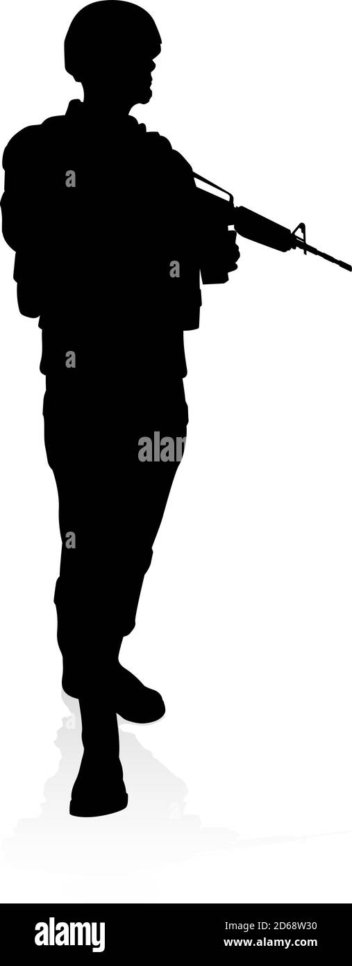 Soldier High Quality Silhouette Stock Vector Image & Art - Alamy
