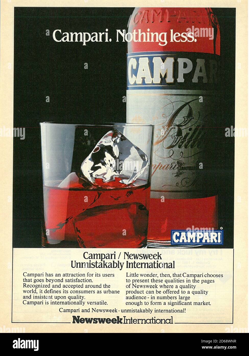 Campari vintage paper advert ad advertisement 1980s Stock Photo