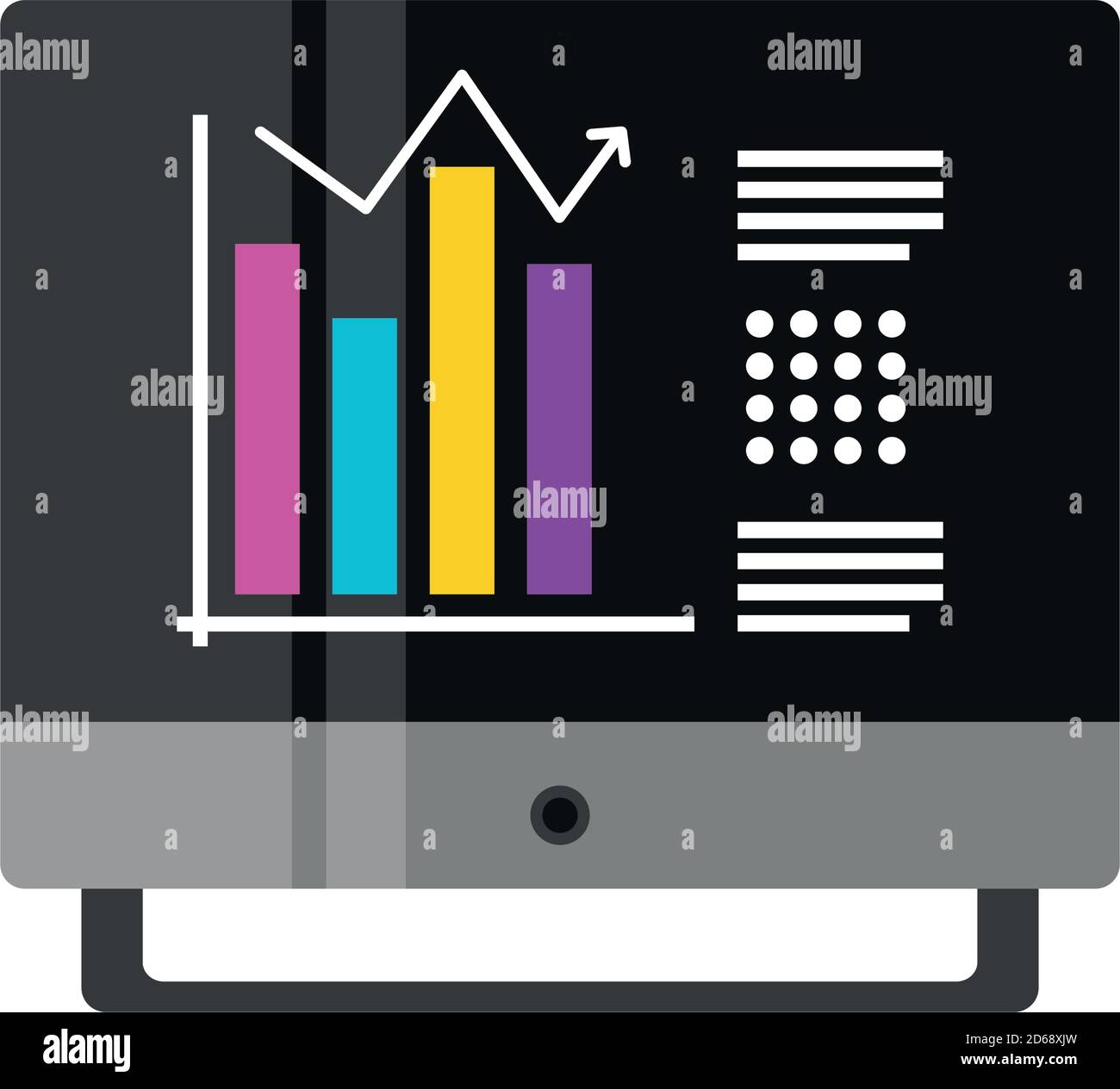 data analysis business chart planning detailed vector illustration Stock Vector