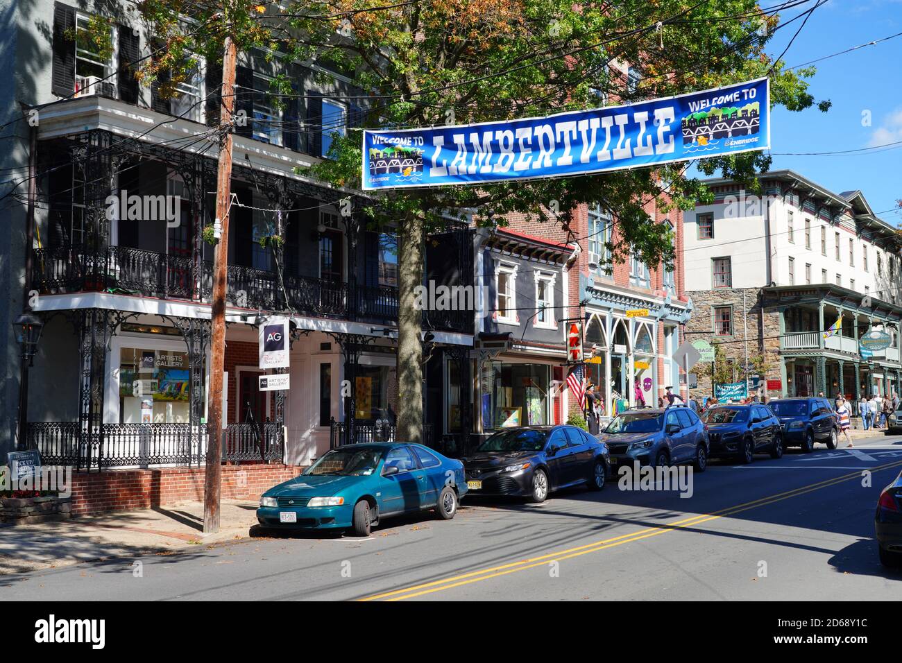 LAMBERTVILLE, NJ 3 OCT 2020 View of the charming historic town of
