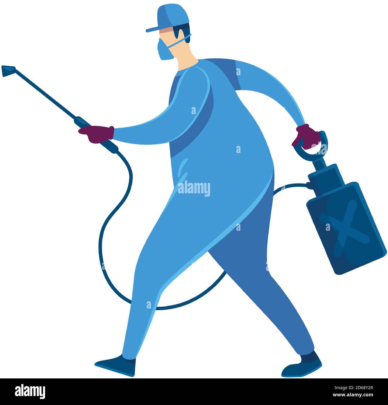 Disinfector flat color vector faceless character Stock Vector