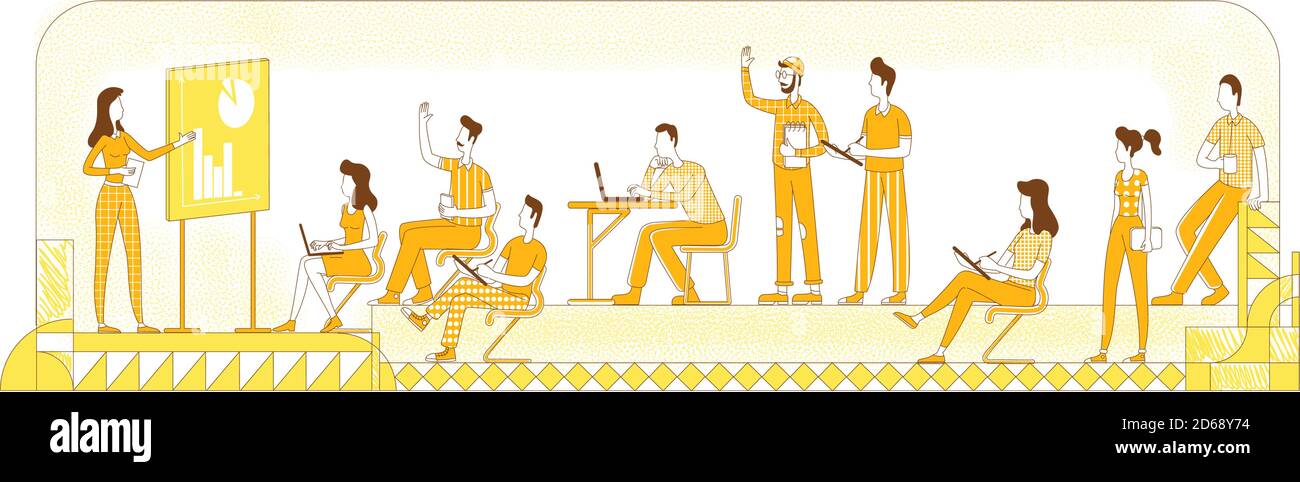 Business workshop flat silhouette vector illustration Stock Vector ...