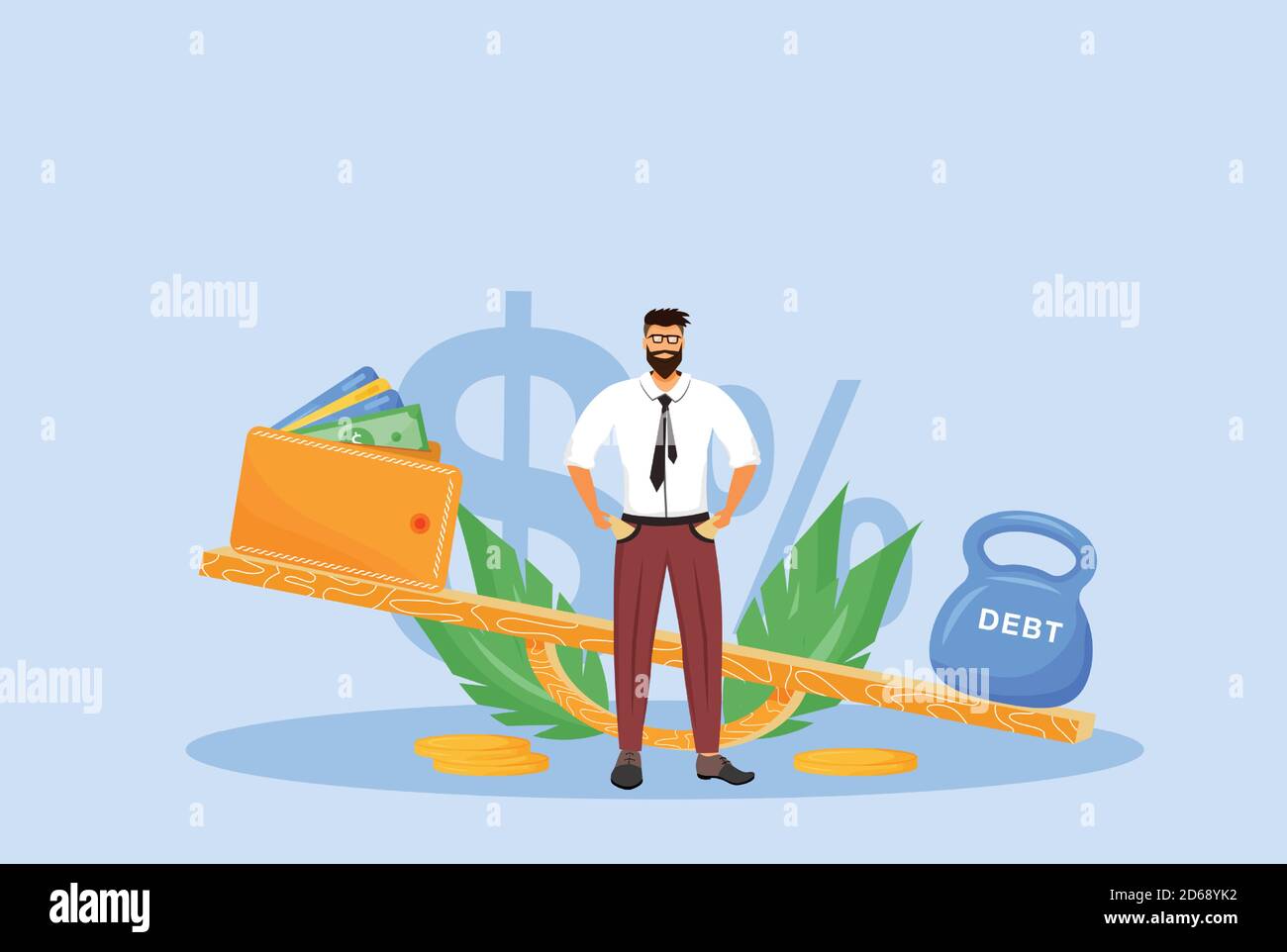 Debt repayment flat concept vector illustration Stock Vector