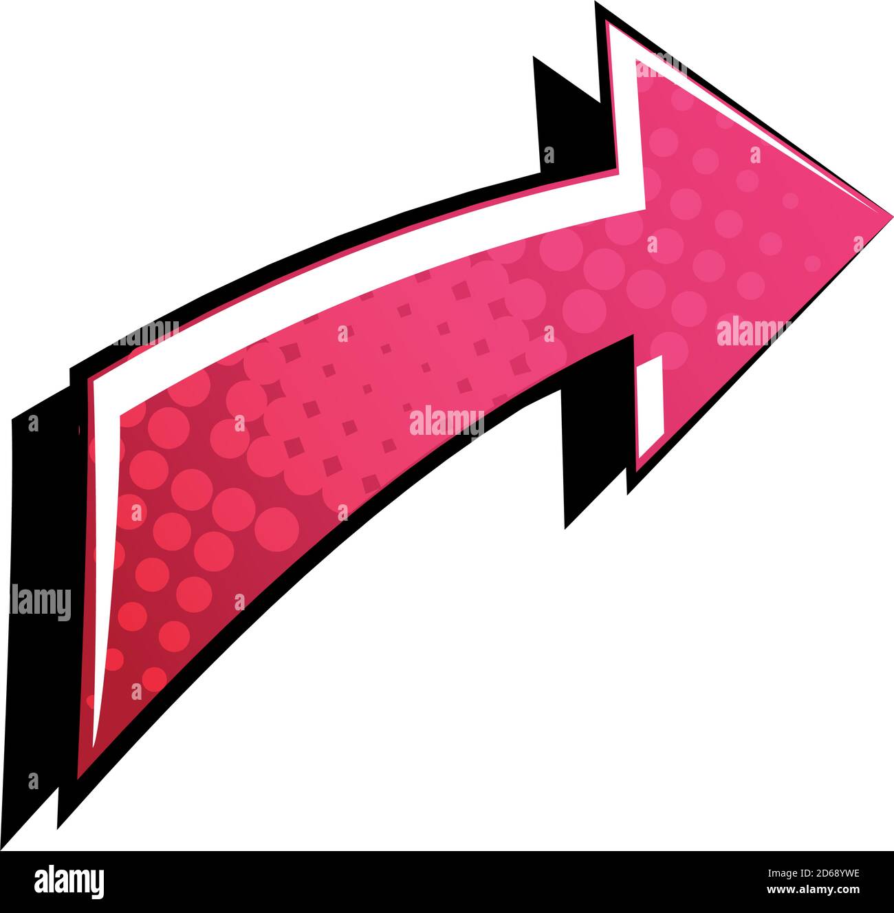 arrow or pointer in pop art style on white background vector illustration design Stock Vector