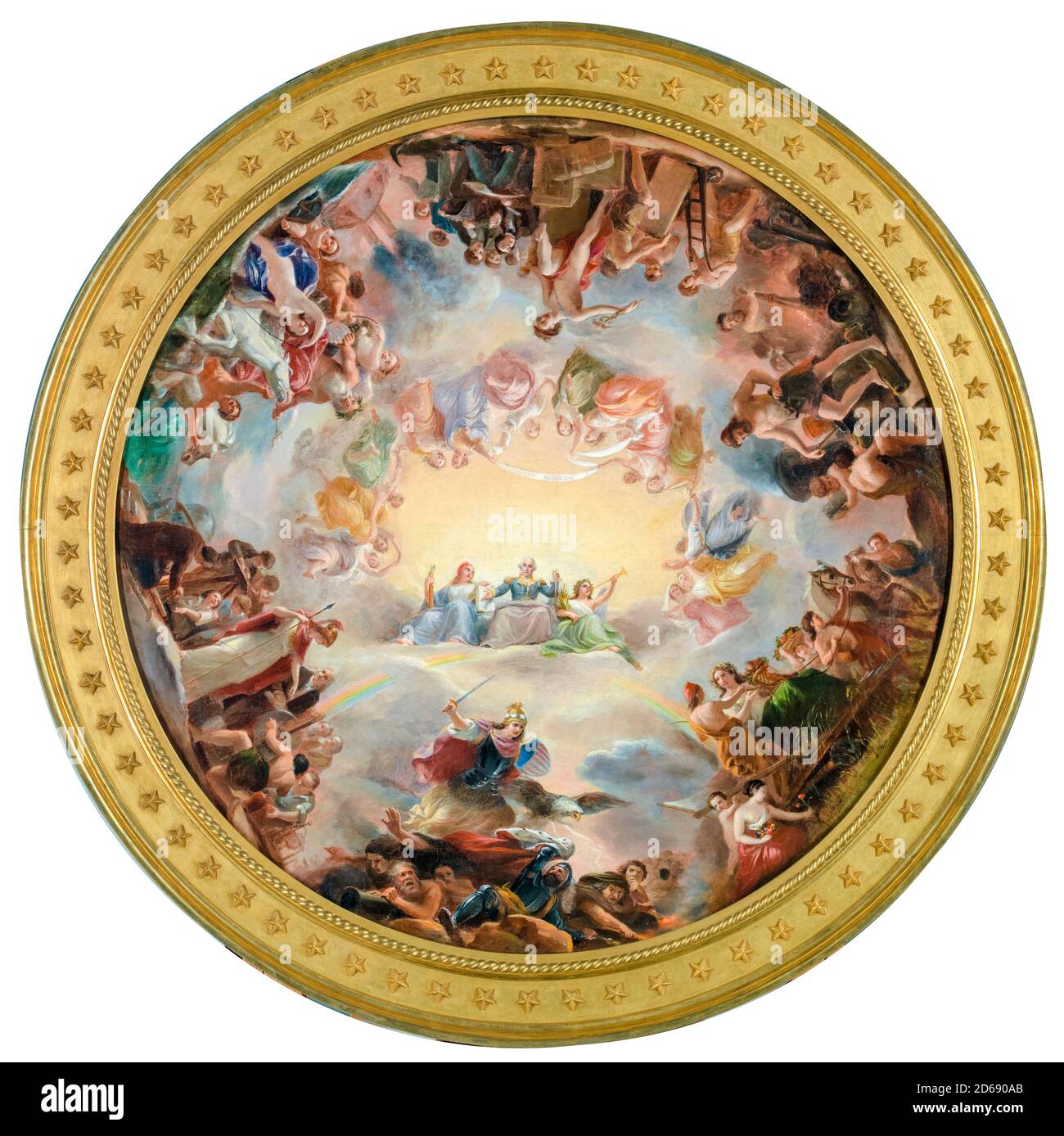 Study for the Apotheosis of Washington in the Rotunda of the United States Capitol Building, painting by Constantino Brumidi, 1859-1862 Stock Photo