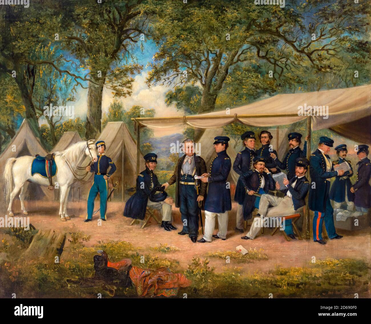 Zachary Taylor (1784-1850) at Walnut Springs, painting by William Garl Browne Jr, 1847 Stock Photo