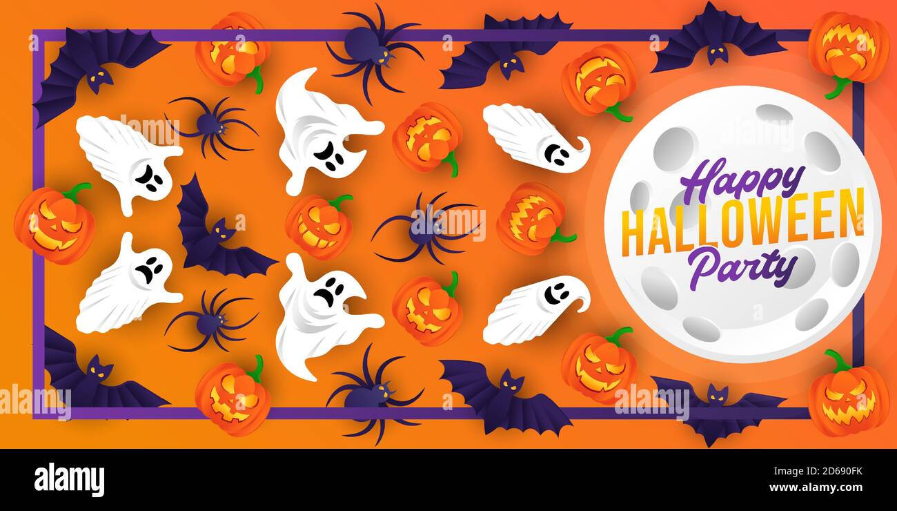 Halloween background vector illustration design template. Decorative ...