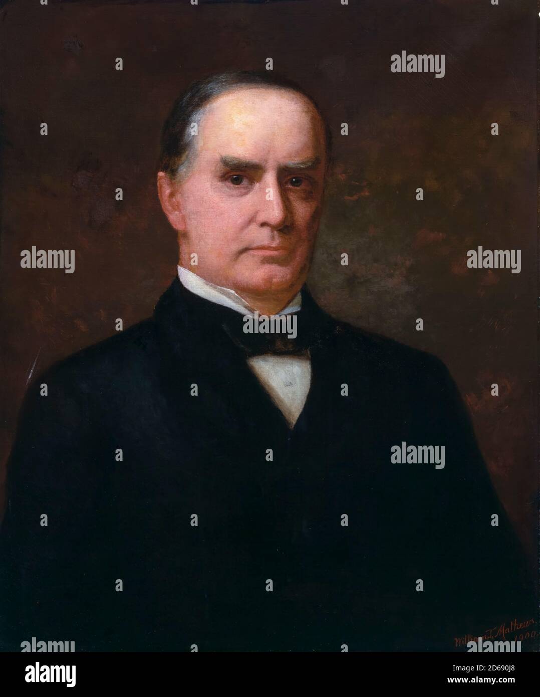 William McKinley (1843-1901), American military officer, 25th President of the United States, portrait painting by William Thomas Mathews, 1900 Stock Photo