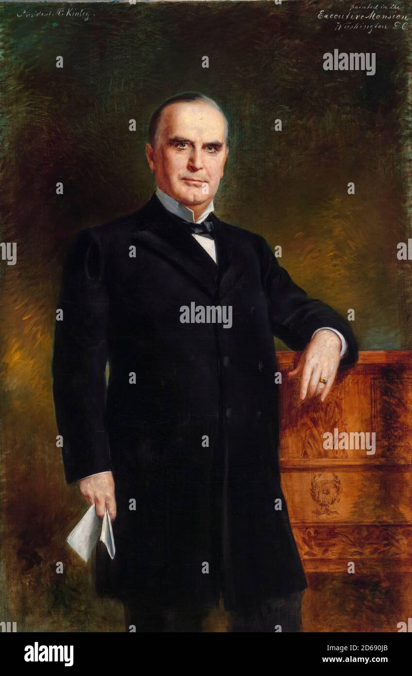 William McKinley (1843-1901), American military officer, 25th President of the United States, portrait painting by August Benziger, 1897 Stock Photo
