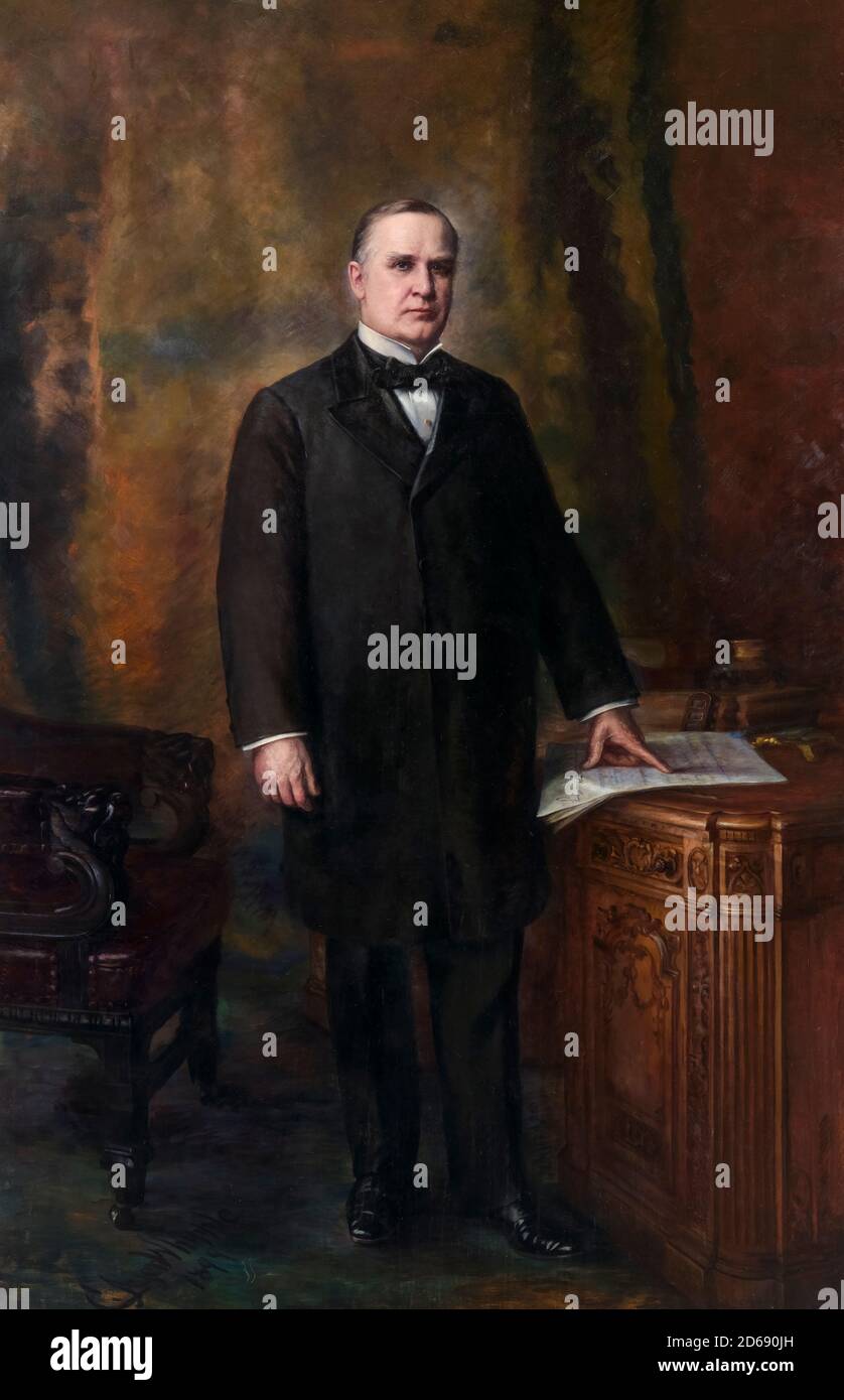 William McKinley (1843-1901), American military officer who was the 25th President of the United States, portrait painting by Charles Ayer Whipple, 1899 Stock Photo