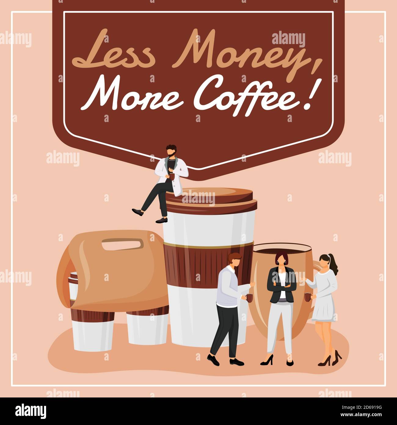 Less money, more coffee social media post mockup Stock Vector Image ...