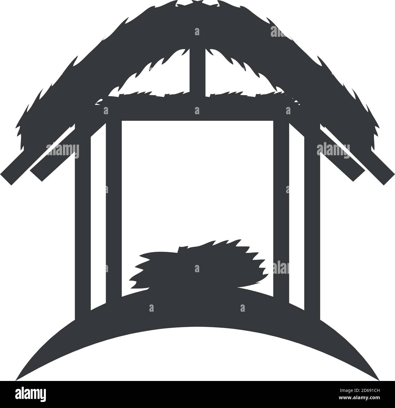 Christmas Crib Clipart Black And White