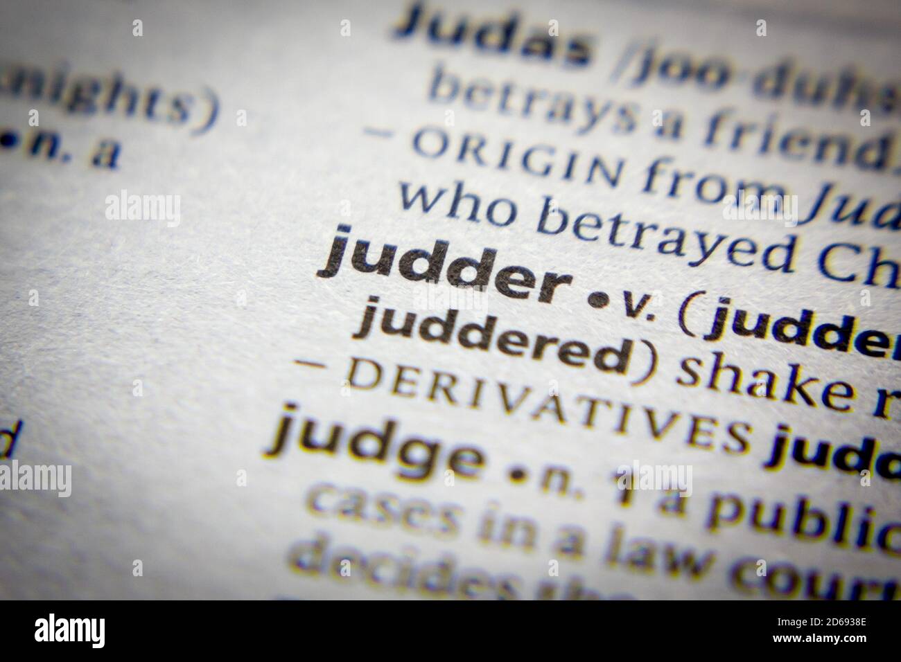 Word or phrase Judder in a dictionary Stock Photo Alamy