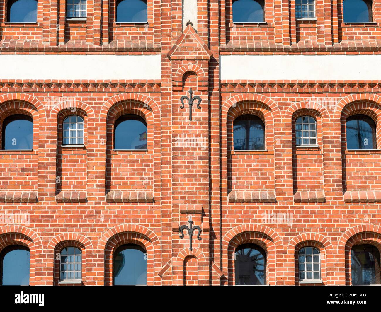 Old warehouses in traditional brick stone architecture in the harbour ...