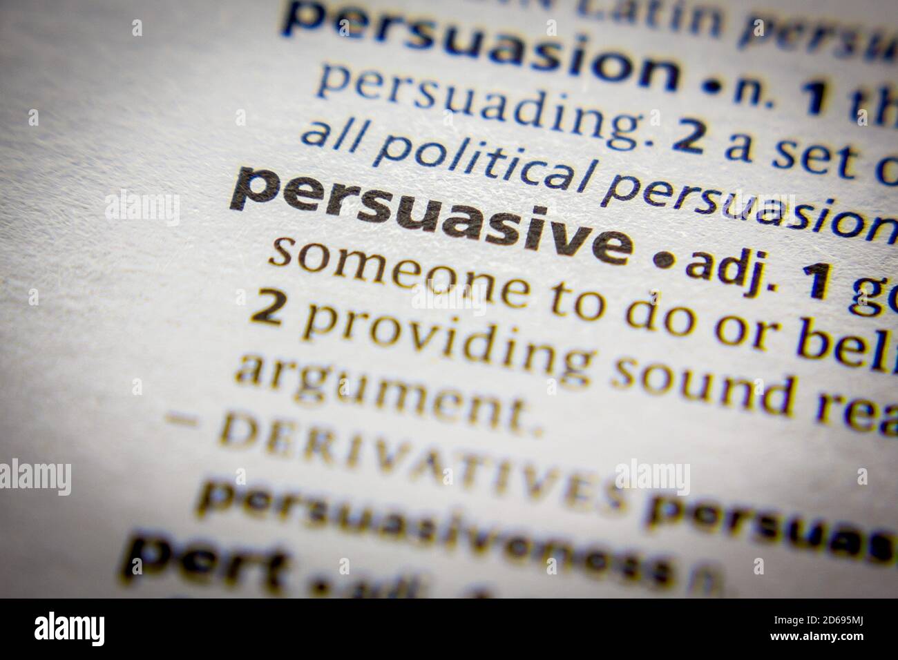 Word or phrase Persuasive in a dictionary Stock Photo Alamy