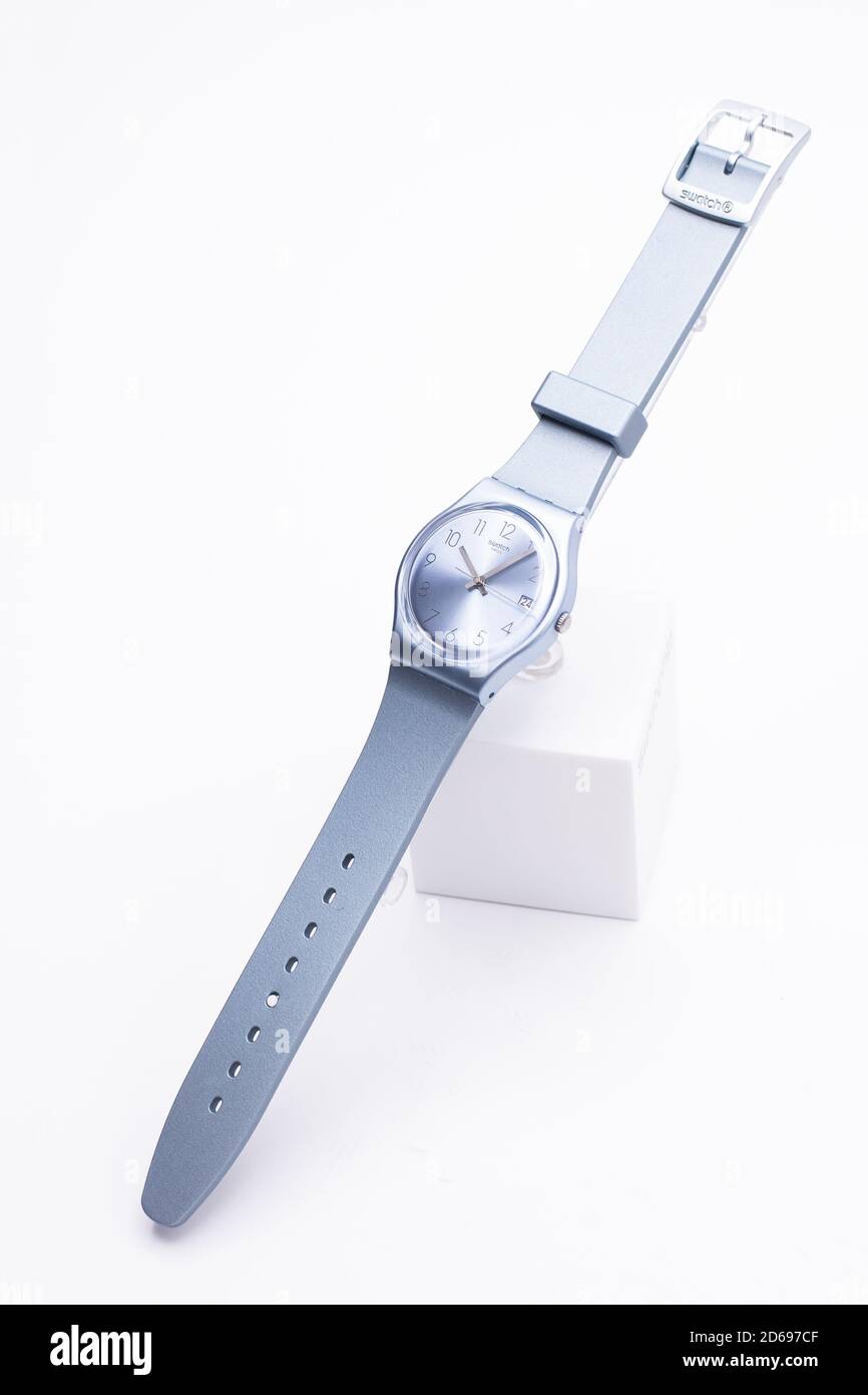 Paris, France 07.10.2020 - Swatch swiss made quartz watch on stand. date 24  Stock Photo - Alamy
