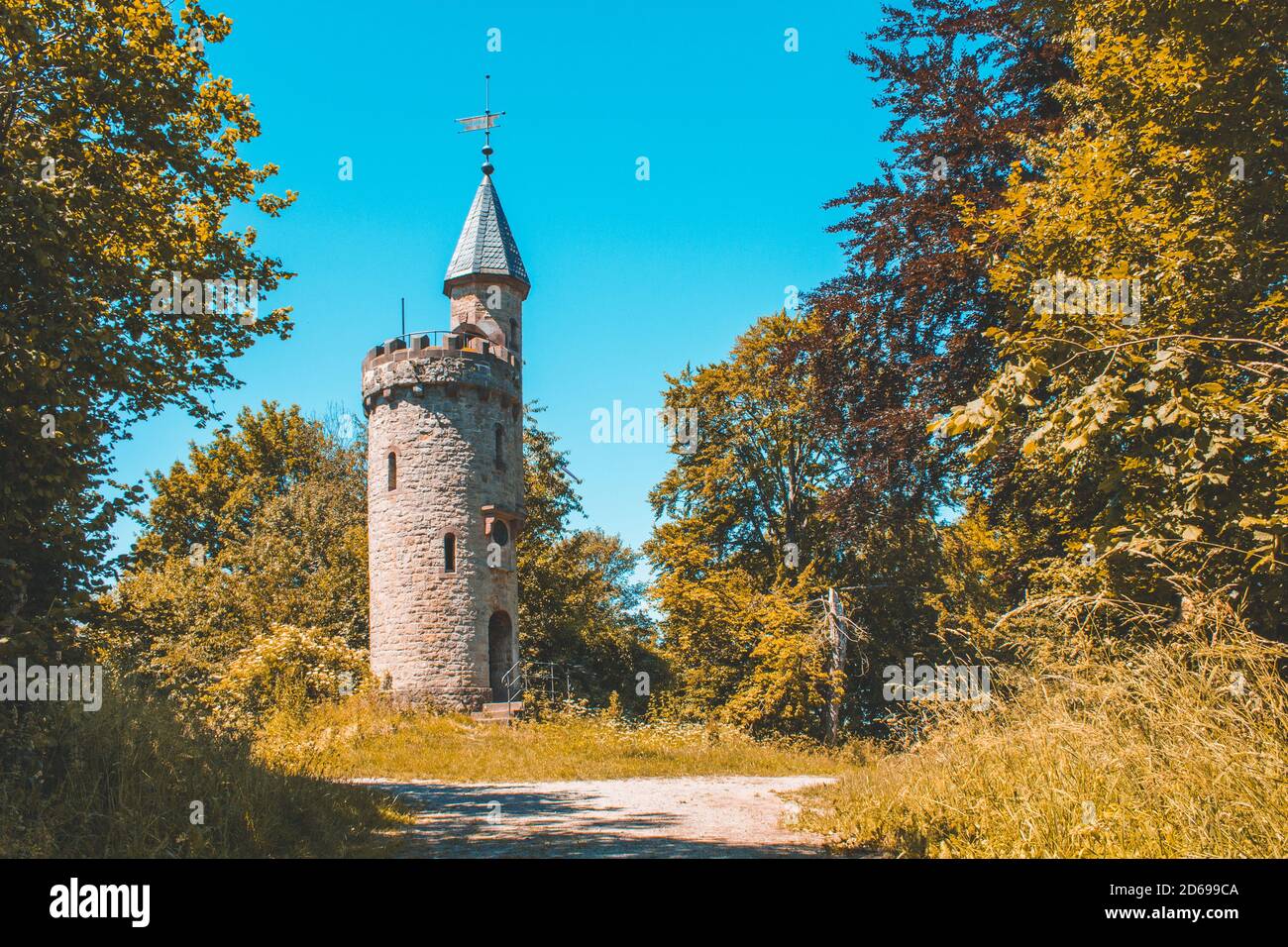 Bismarckturm near the city of Höxter. In North Rhine Westphalia, Germany Stock Photo