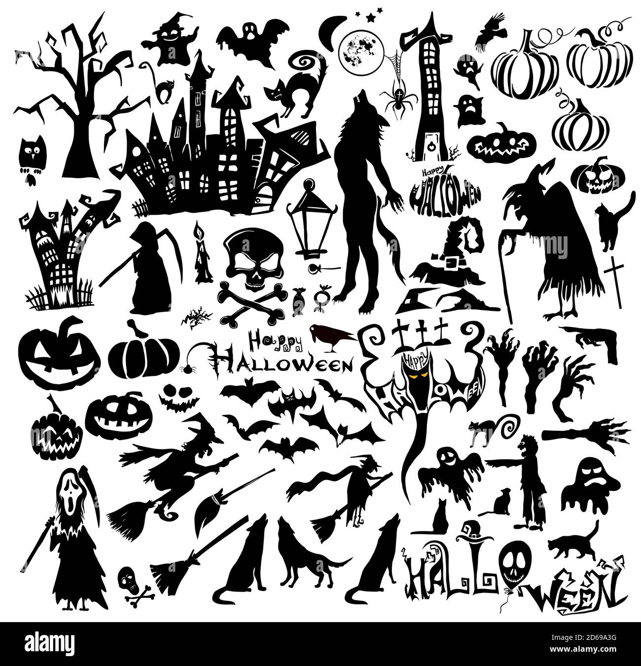 Set of halloween elements. Vector illustration Stock Vector Image & Art ...