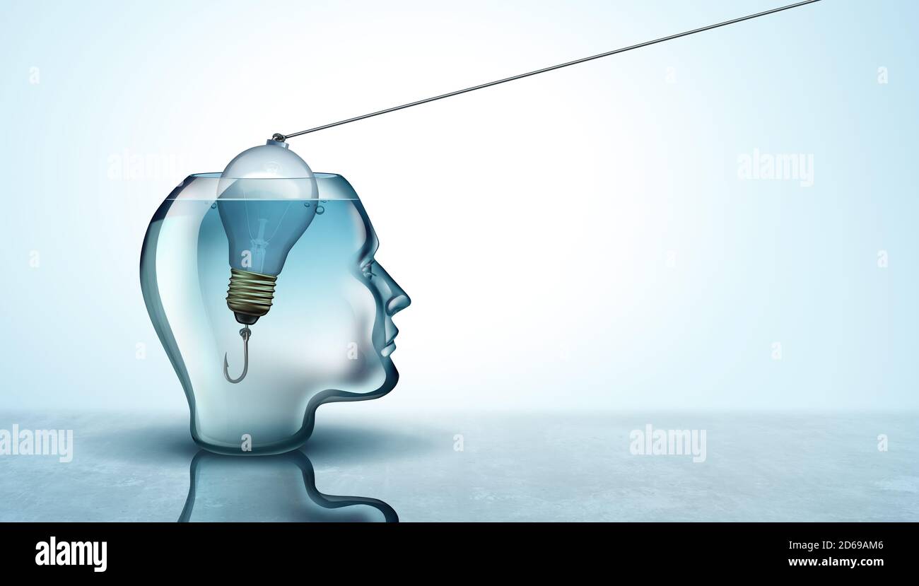 Human Creative Concept and brain thinking metaphor or an idea as a psychology or psychiatry and business innovative imagination icon. Stock Photo