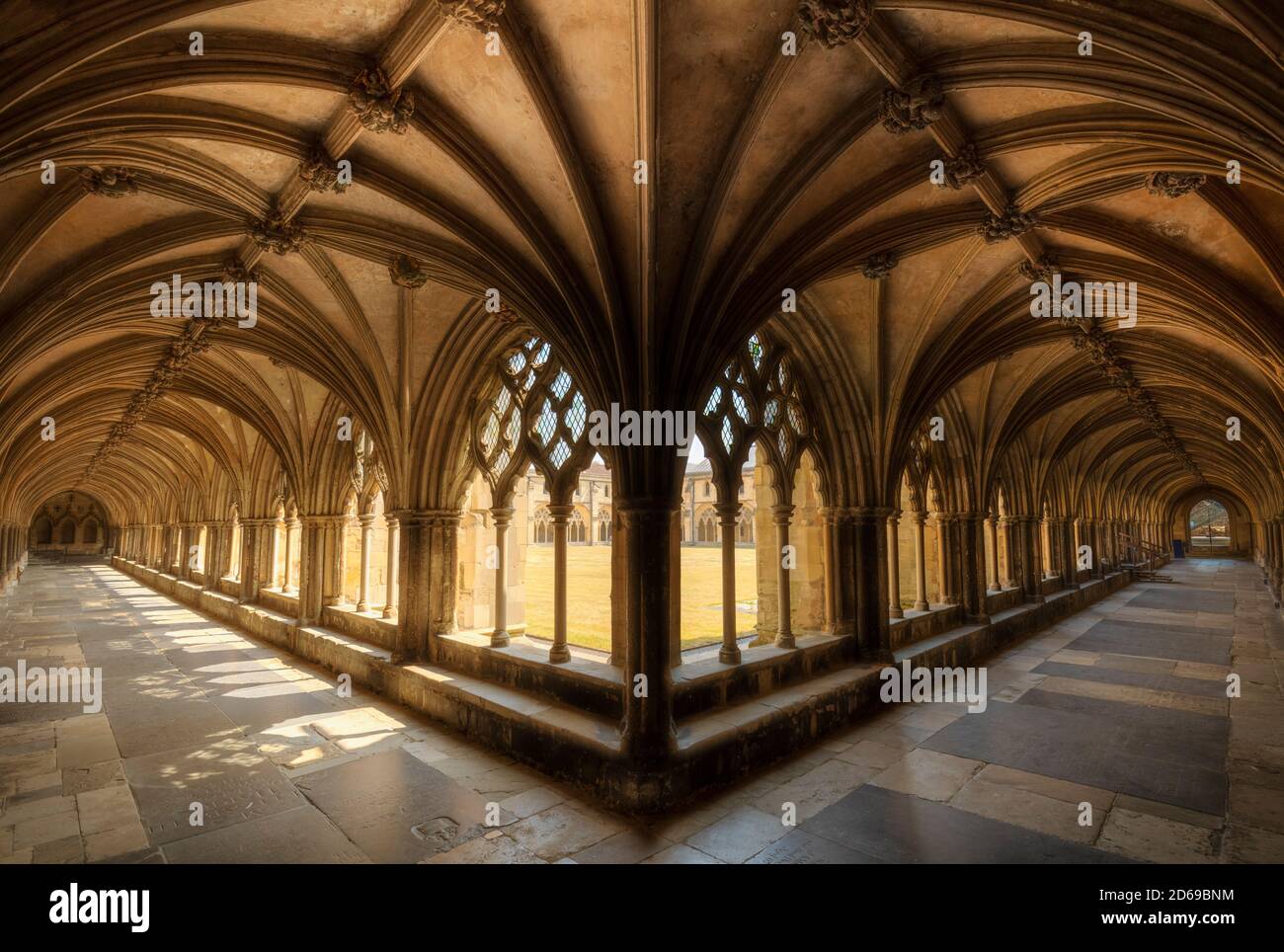 Cloisters in Norwich Cathedral or Holy and Undivided Trinity a Church of England cathedral in Norwich Norfolk East Anglia England UK GB Europe Stock Photo