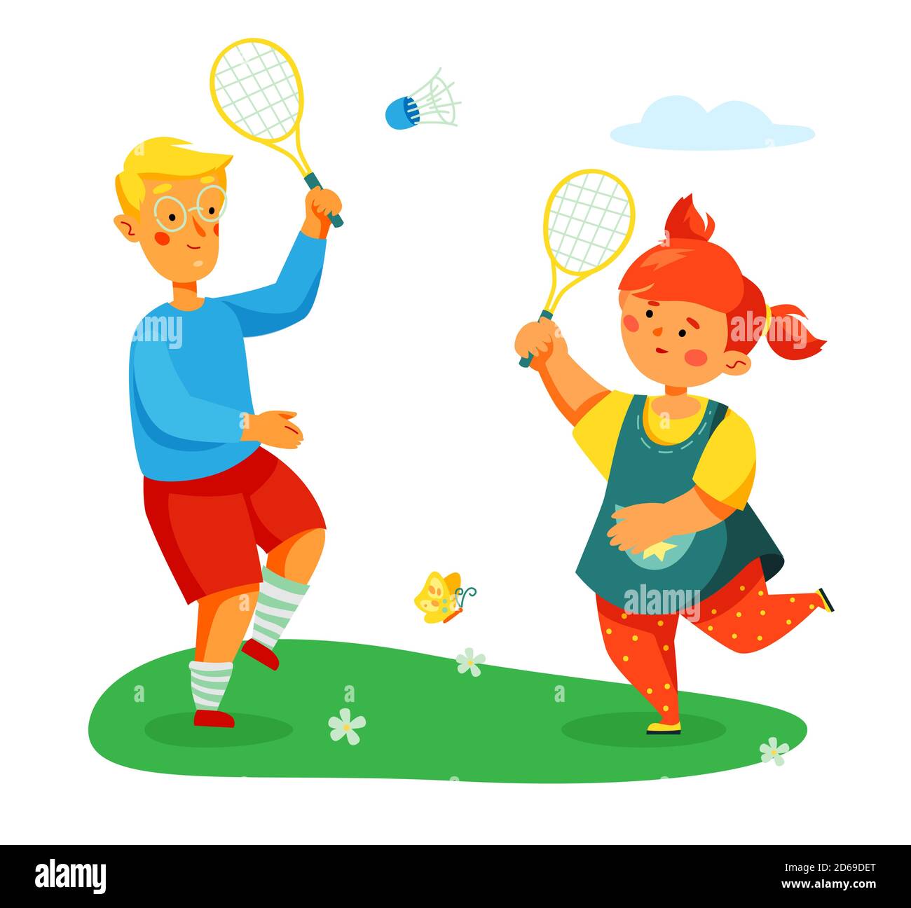 Badminton player cartoon design hi-res stock photography and images - Alamy