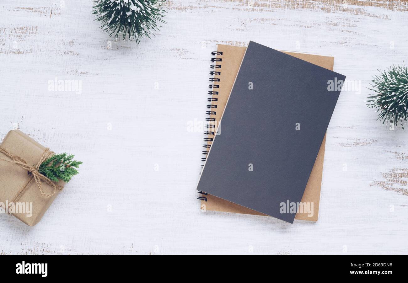 Blank Notebook, Ring Binder, in a Cork Background. Flat Lay, Copy